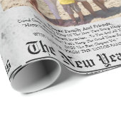 Zeitung Einzigartiger Spaß Foto glücklich Neues Ja Geschenkpapier (Rolleneckpunkt)