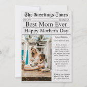 Zeitung Einzigartiger Spaß Foto Glücklicher Mutter Karte (Vorderseite)