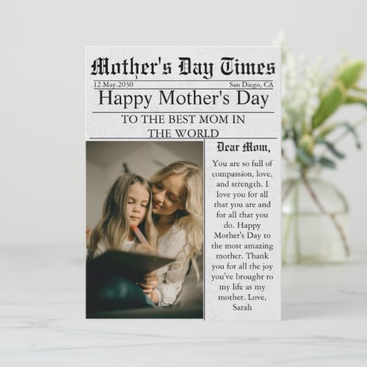 Zeitung Einzigartiger Spaß Foto Glückwunschkarte M Karte (Stehend Vorderseite)