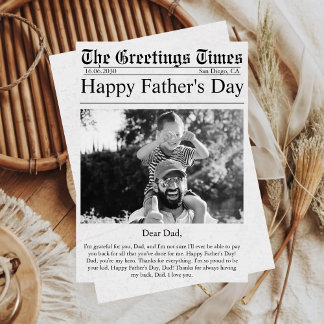Zeitung Einzigartiger Spaß Foto Happy Vatertag Aut Karte