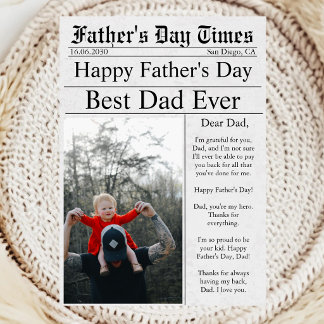 Zeitung Einzigartiger Spaß Foto Happy Vatertag Karte