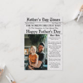Zeitung Einzigartiger Spaß Foto Vatertag Karte (Vorderseite/Rückseite Beispiel)