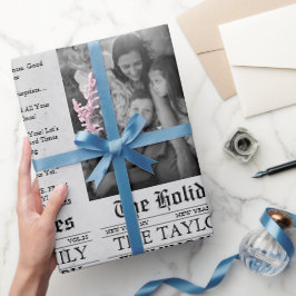 Zeitung Einzigartiger Spaß Neues Jahr Foto Geschenkpapier