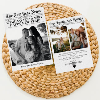 Zeitung Einzigartiger Spaß, was ein Jahr Foto Neue Feiertagskarte