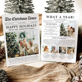 Zeitung Einzigartiger Spaß Was für ein Jahr Foto W Feiertagskarte