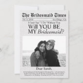 Zeitung Einzigartiger Vorschlag für eine Bridesmai Einladung (Vorderseite)