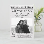 Zeitung Einzigartiger Vorschlag für eine Bridesmai Einladung (Stehend Vorderseite)