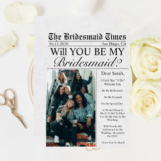 Zeitung Einzigartiger Vorschlag für eine Bridesmai Einladung