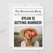 Zeitung Einzigartiges Bachelorette Wochenende Einladung (Vorderseite)