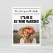 Zeitung Einzigartiges Bachelorette Wochenende Einladung (Stehend Vorderseite)