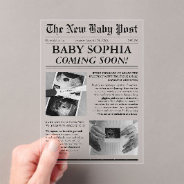 Zeitung Einzigartiges Foto Ästhetische Babydusche Acryleinladungen