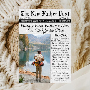 Zeitung Einzigartiges Foto Erster Vatertag Karte