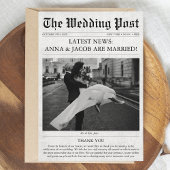 Zeitung Einzigartiges Foto Hochzeit Dankeskarte