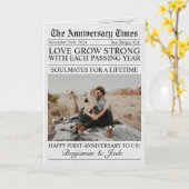 Zeitung Einzigartiges Foto Hochzeit Karte (Gelbe Blume)