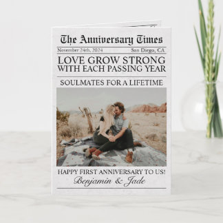 Zeitung Einzigartiges Foto Hochzeit Karte