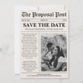 Zeitung Einzigartiges Foto Save the Date Einladung (Vorderseite)