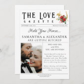 Zeitung Einzigartiges Foto Save the Date Hochzeit Einladung (Vorne/Hinten)