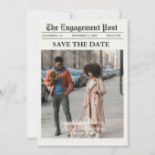 Zeitung Einzigartiges Foto Save the Date Hochzeit Einladung (Vorderseite)