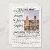 Zeitung Einzigartiges Foto Save the Date Hochzeit Einladung (Rückseite)