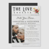 Zeitung Einzigartiges Foto Save the Date Hochzeit Magneteinladung (Vorne/Hinten)