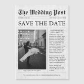 Zeitung Einzigartiges Foto Save the Date Hochzeit Magneteinladung (Vorderseite)