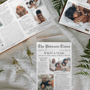 Zeitung Einzigartiges Weihnachten Was für ein Jahr Dreifach Gefaltete Urlaubskarte