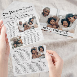 Zeitung Einzigartiges Weihnachtsfoto Collage All In One Einladung