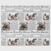 Zeitung Einzigartiges Weihnachtsfoto Collage Geschenkpapier (Flach)