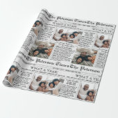 Zeitung Einzigartiges Weihnachtsfoto Collage Geschenkpapier (Ungerollt)