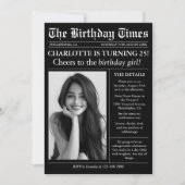 Zeitung Einziges Foto 25. Geburtstag Einladung (Vorderseite)