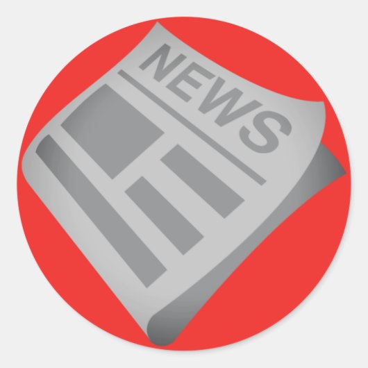Zeitung Emoji Runder Aufkleber (Vorderseite)
