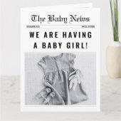 Zeitung Es ist eine weibliche Baby-Gender-Offenbar Karte (Vorderseite)