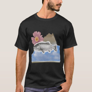 Zeitung Fisch Botanischer Collage T-Shirt