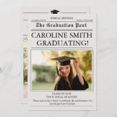 Zeitung-Foto-Abschluss Einladung (Vorne/Hinten)