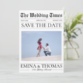 Zeitung Foto Hochzeit Save The Date (Stehend Vorderseite)