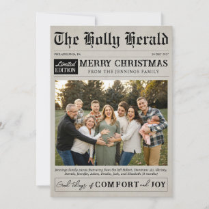 Zeitung Foto Moderne Weihnachtskarte Feiertagskarte