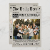 Zeitung Foto Moderne Weihnachtskarte Feiertagskarte (Vorne/Hinten)