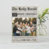Zeitung Foto Moderne Weihnachtskarte Feiertagskarte (Stehend Vorderseite)