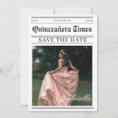 Zeitung Foto quinceañera Save The Date (Vorderseite)