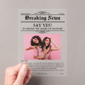 Zeitung Foto Trauzeugin oder Bridesmaid Acryleinladungen (Insitu (Handheld))