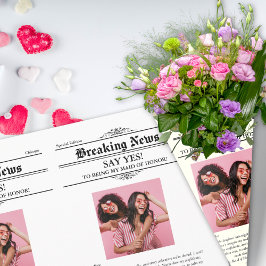 Zeitung Foto Trauzeugin oder Bridesmaid Geschenkpapier Set