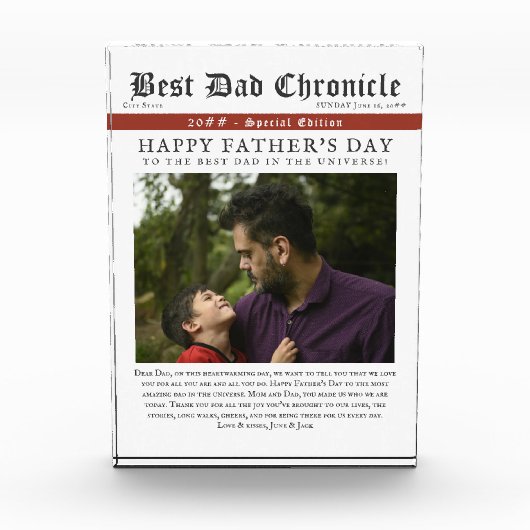 Zeitung Foto Vatertag Vater Geburtstagsgeschenk (Vorderseite)