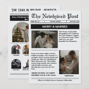 Zeitung Froh und verheiratet Arch Foto-Collage  Feiertagskarte