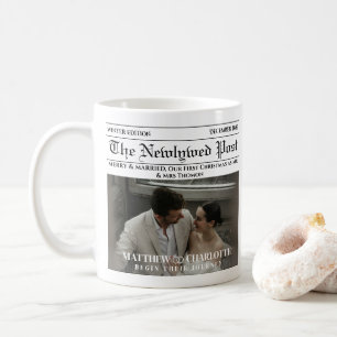 Zeitung Fröhlich und Verheiratet Foto Kaffeetasse