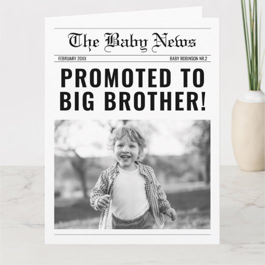 Zeitung Funny Big Brother Pregnancy Ankündigung (Vorderseite)