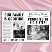Zeitung Funny Big Sister Pregnancy Ankündigung