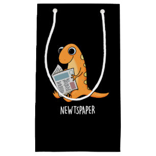 Zeitung Funny Newspaper Newt Pun Dark BG Kleine Geschenktüte