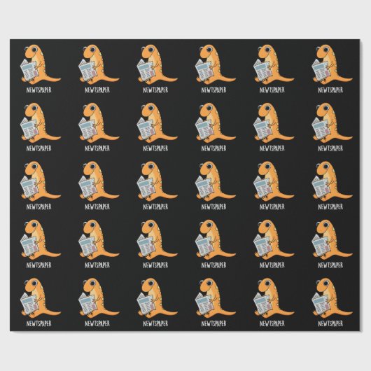 Zeitung Funny Newt Pun Dark BG Geschenkpapier (Flach)