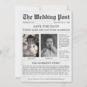 Zeitung Funny Unique Kids Save the Date Hochzeit Einladung (Vorderseite)