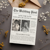 Zeitung Funny Unique Kids Save the Date Hochzeit Einladung